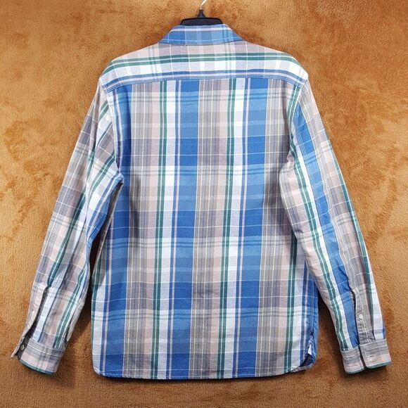 ALEX MILL Shirt Mens Small Blue Plaid Button Up Double Pocket CHORE SHIRT $185 - Picture 4 of 8
